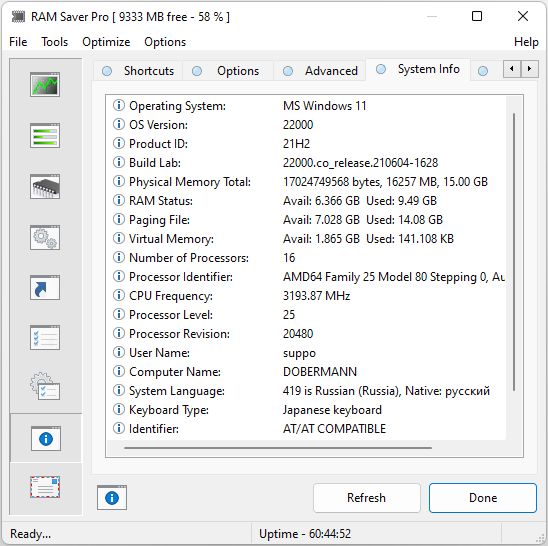 RAM Saver: System Info